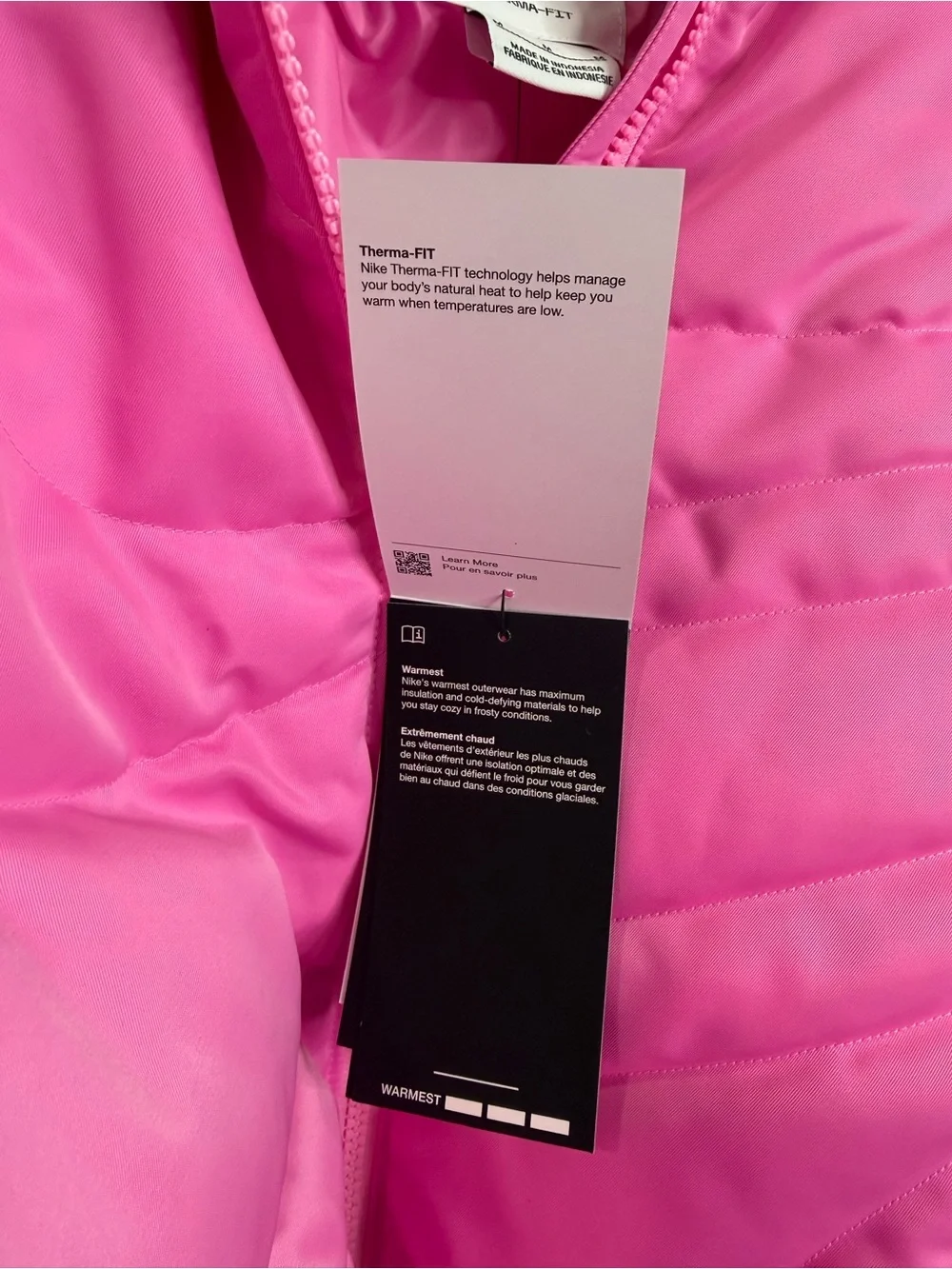 Womens Pink Nike Puffer Jacket with Hood